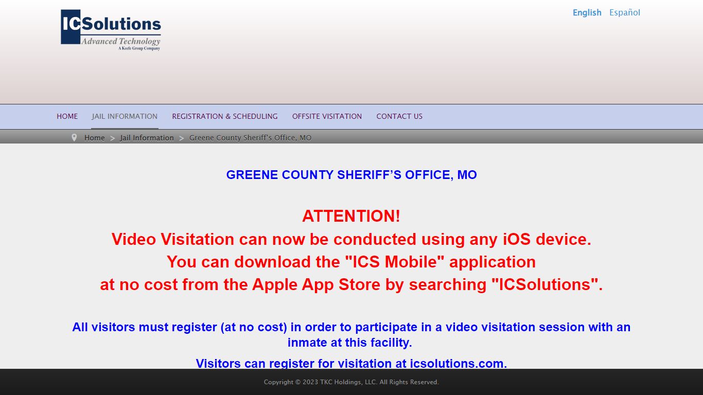 Greene County Sheriff’s Office, MO - The Visitor by ICSolutions