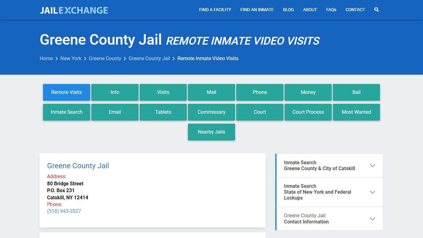 Video Visitation - Greene County Jail, NY - Jail Exchange
